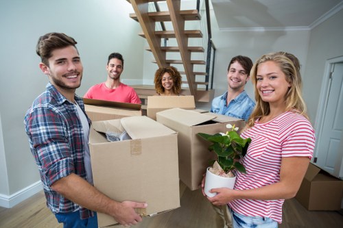 Person organizing belongings in Mertonpark storage space