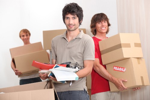 Boxes and furniture arranged in a Mertonpark storage facility