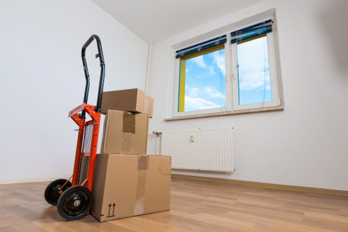 Local business storage facility in Mertonpark with pallets and boxes