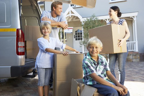 Modern Mertonpark storage area with organized personal and business items
